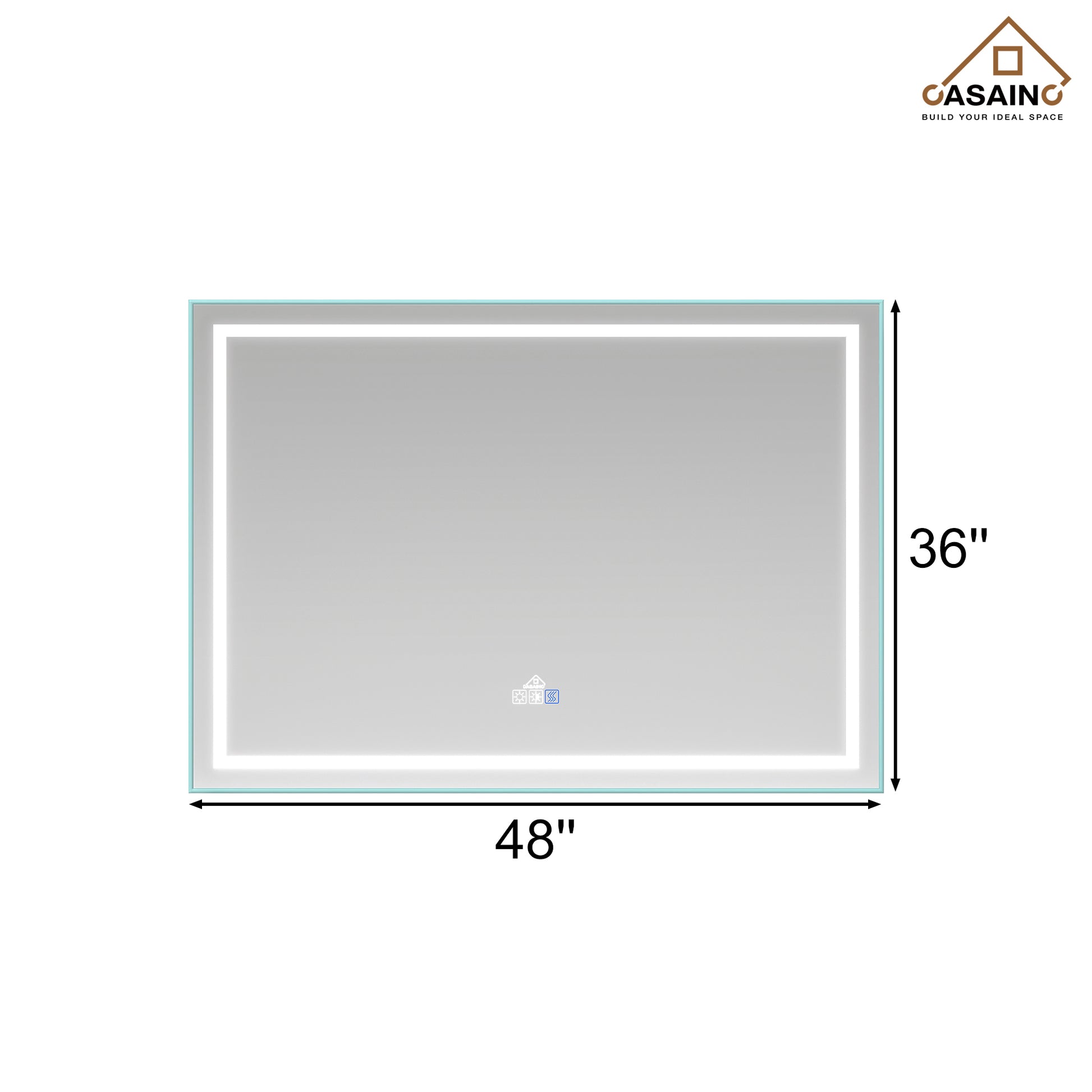 72 in. W x 36 in. H Frameless Rectangle LED Mirror for Bathroom Vanity 
