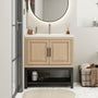 Freestanding Bathroom Vanity with White Ceramic Sink & Hot and Cold Faucet