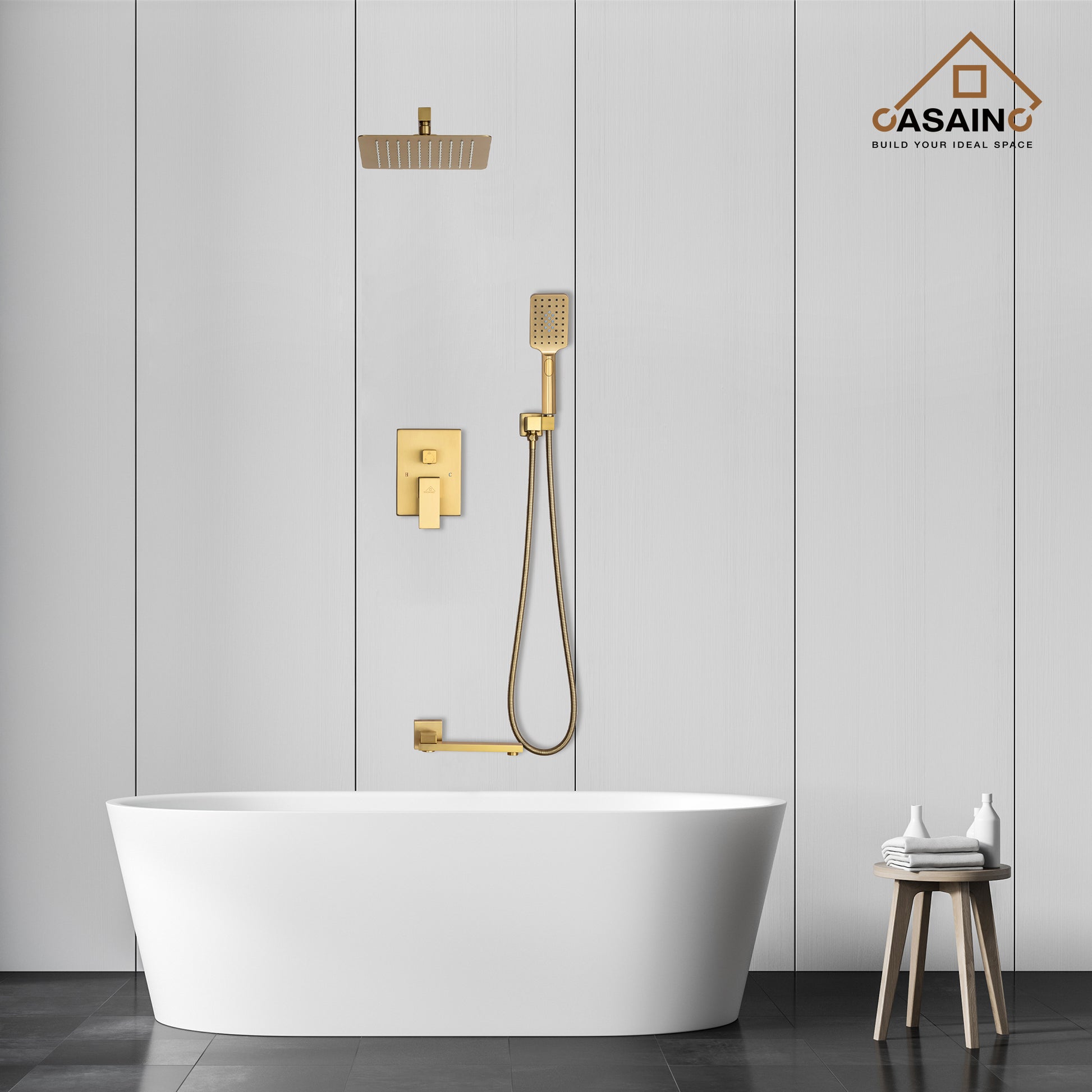 12" Shower System Square Top 3-Function Showerhead