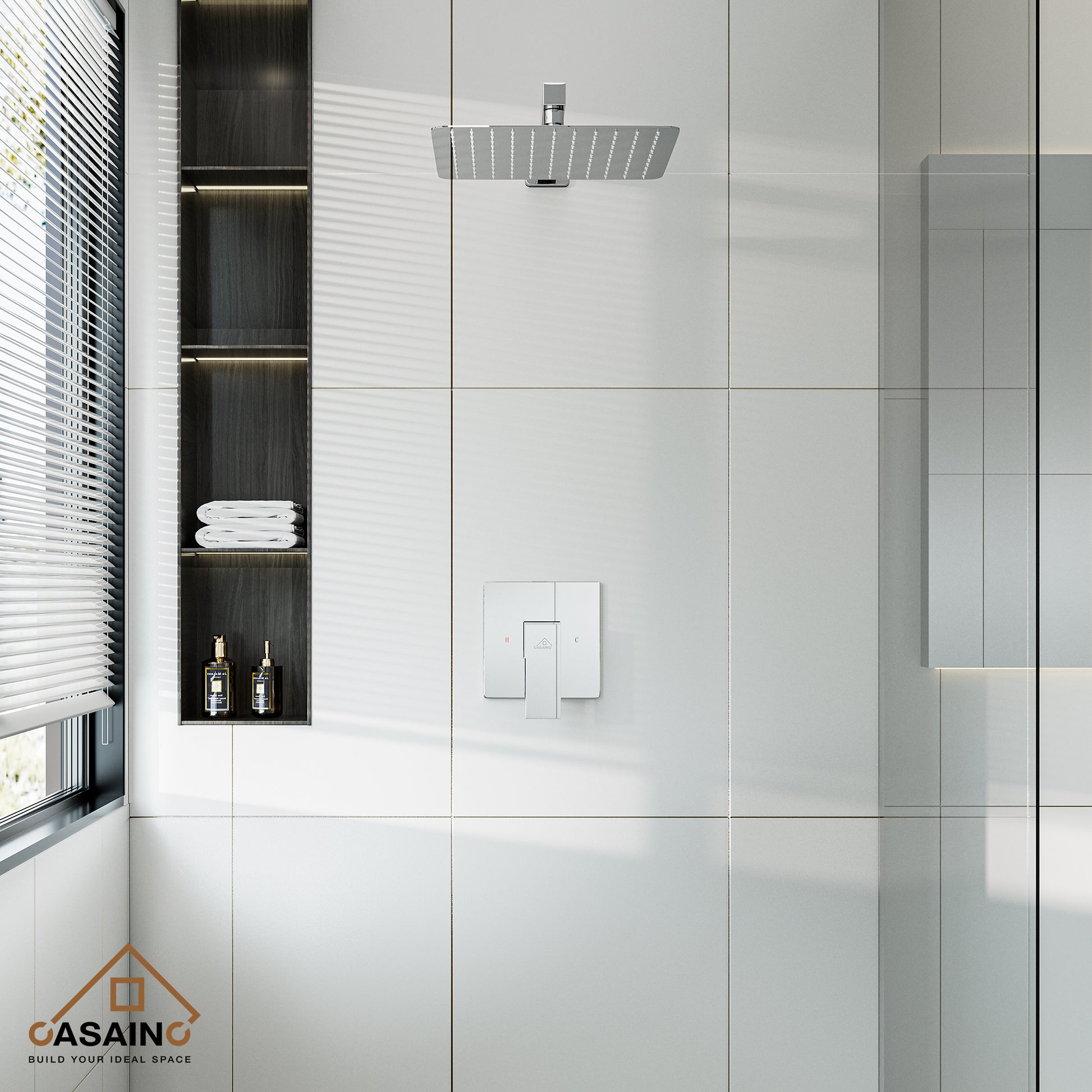 Rainfall Shower System 10" Wall Mount Single Function Showerhead