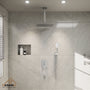 10 in./12 in. Ceiling Mount Shower System with Hand Shower & Tub Spout