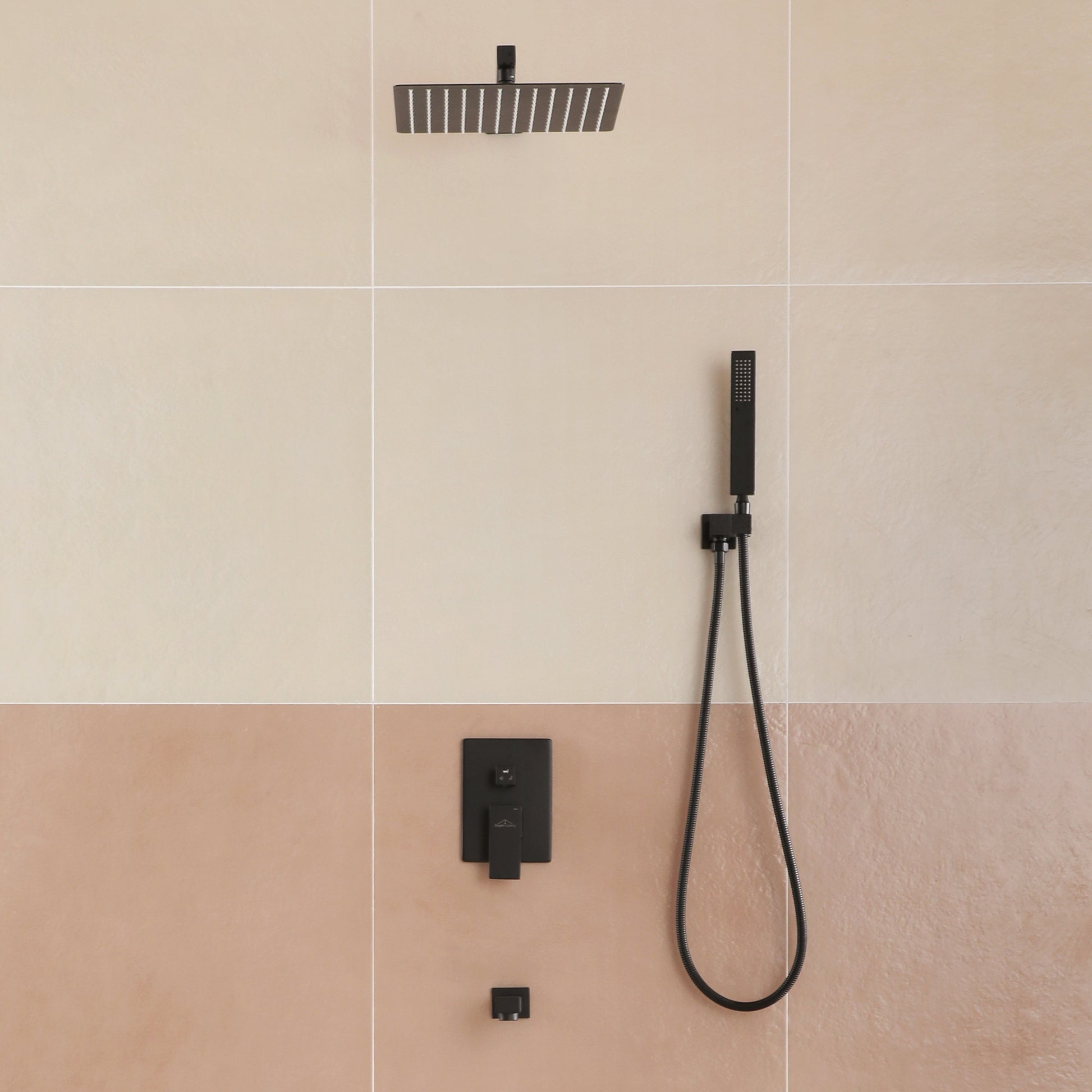 12-inch Wall Mounted 3-Function Shower System with Tub Spout