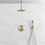 10” Pressure Balance PVD Brushed Gold Shower System with Handheld