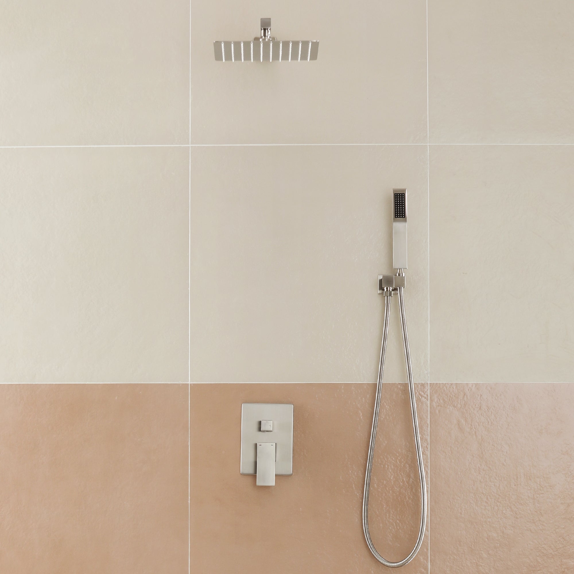10in/12in Wall-Mount Rain Shower System with Handheld Shower