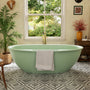 63"/67" Solid Surface Freestanding Matte Colored Bathtub with Rim Towel Slot