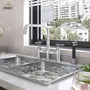 2-Handle Bridge Kitchen Faucet with Pull-Out Side Sprayer in Matte Black/Brushed Nickel/Brushed Gold