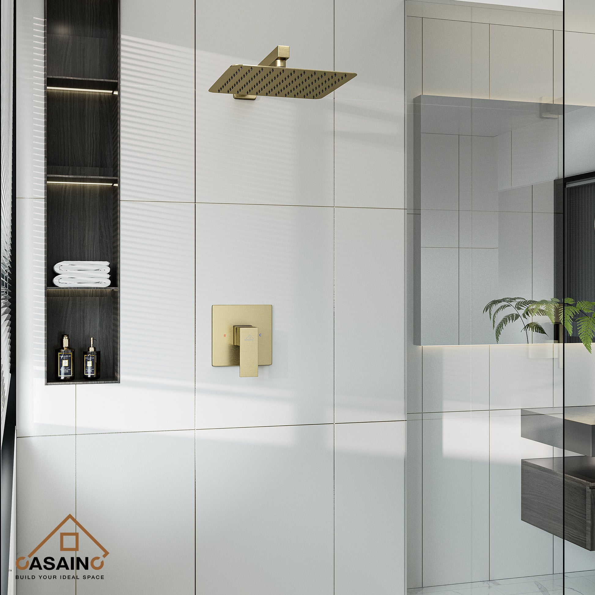Rainfall Shower System 10" Wall Mount Single Function Showerhead