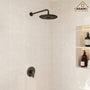 10" Round Shower Faucet in Matte Black with Pressure Balanced Valve