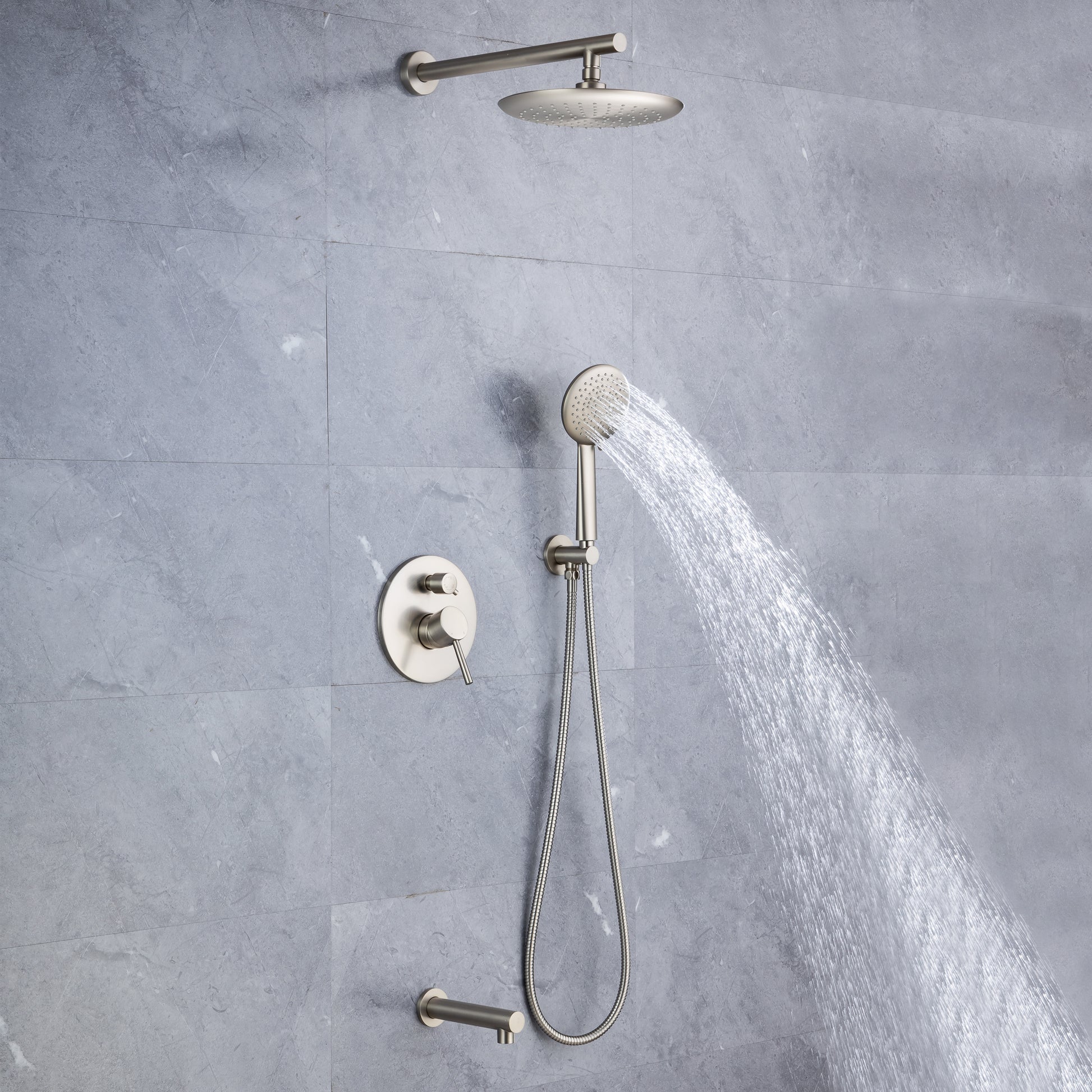 CASAINC 9.5inch Wall-mounted rain shower faucet with pressure balanced valve