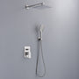 CASAINC 9.8" Square Wall-mounted Rain Shower Faucet with Pressure Balanced Valve