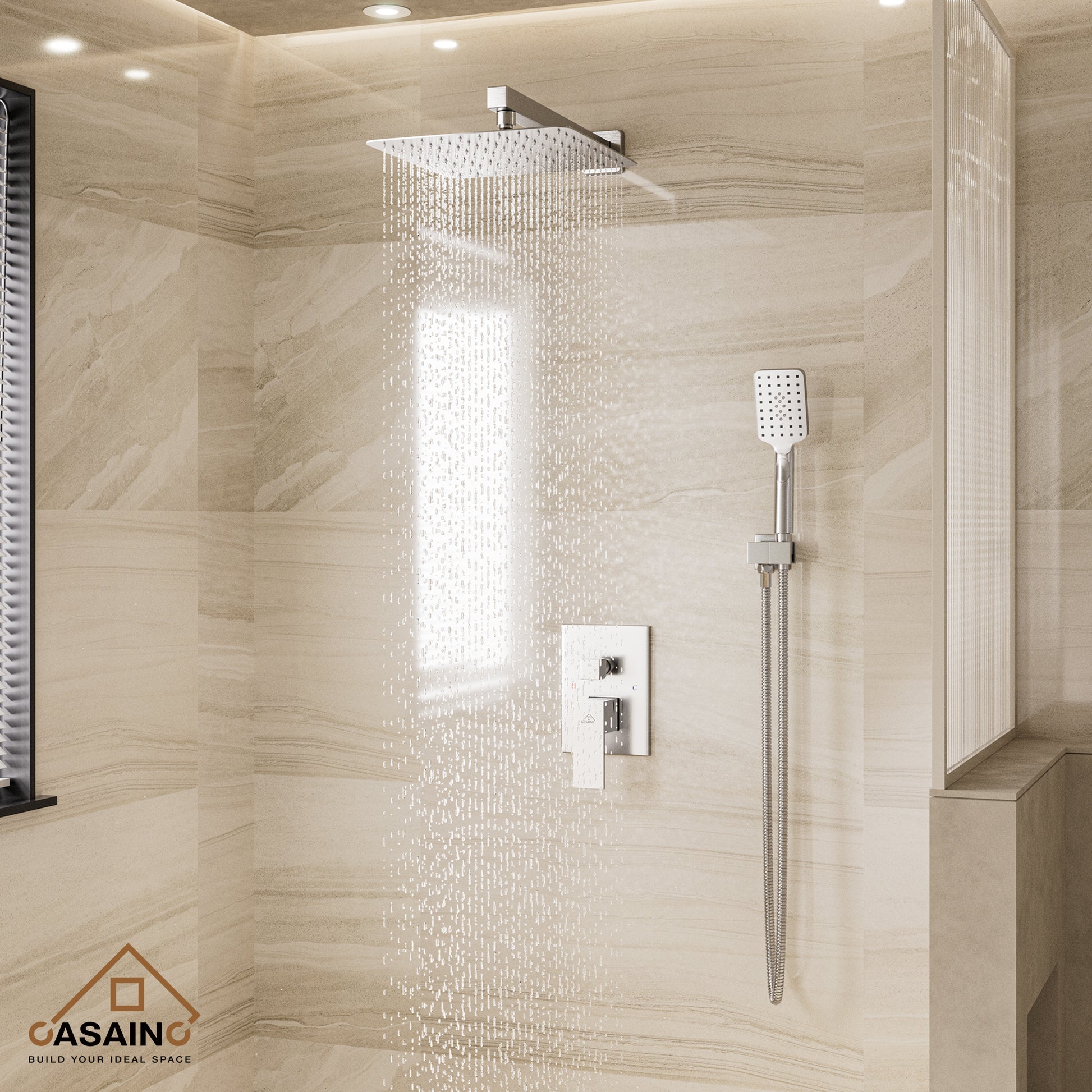 10"/12" Rain Shower Systems With Handheld & Pressure Balanced Valve