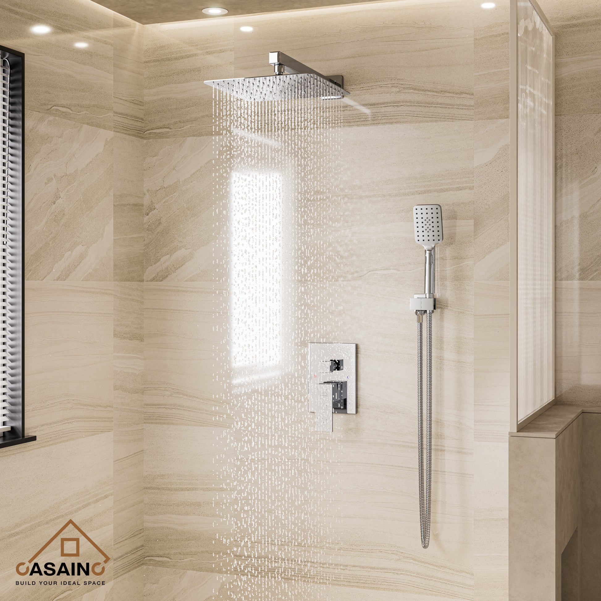 10"/12" Rain Shower Systems With Handheld & Pressure Balanced Valve