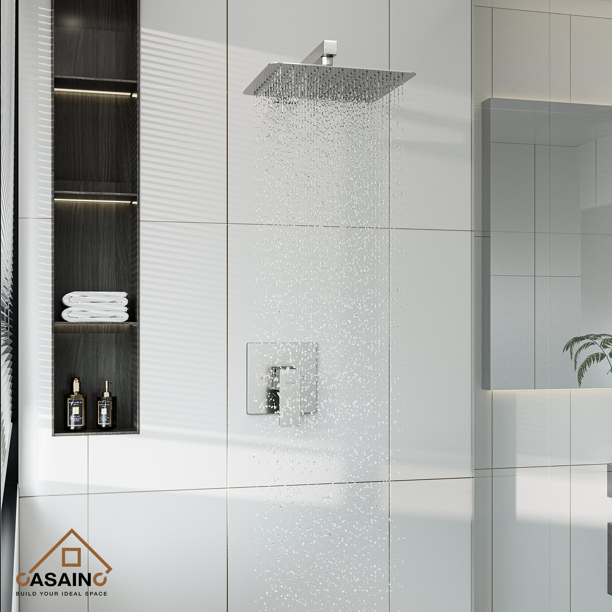 Rainfall Shower System 10" Wall Mount Single Function Showerhead