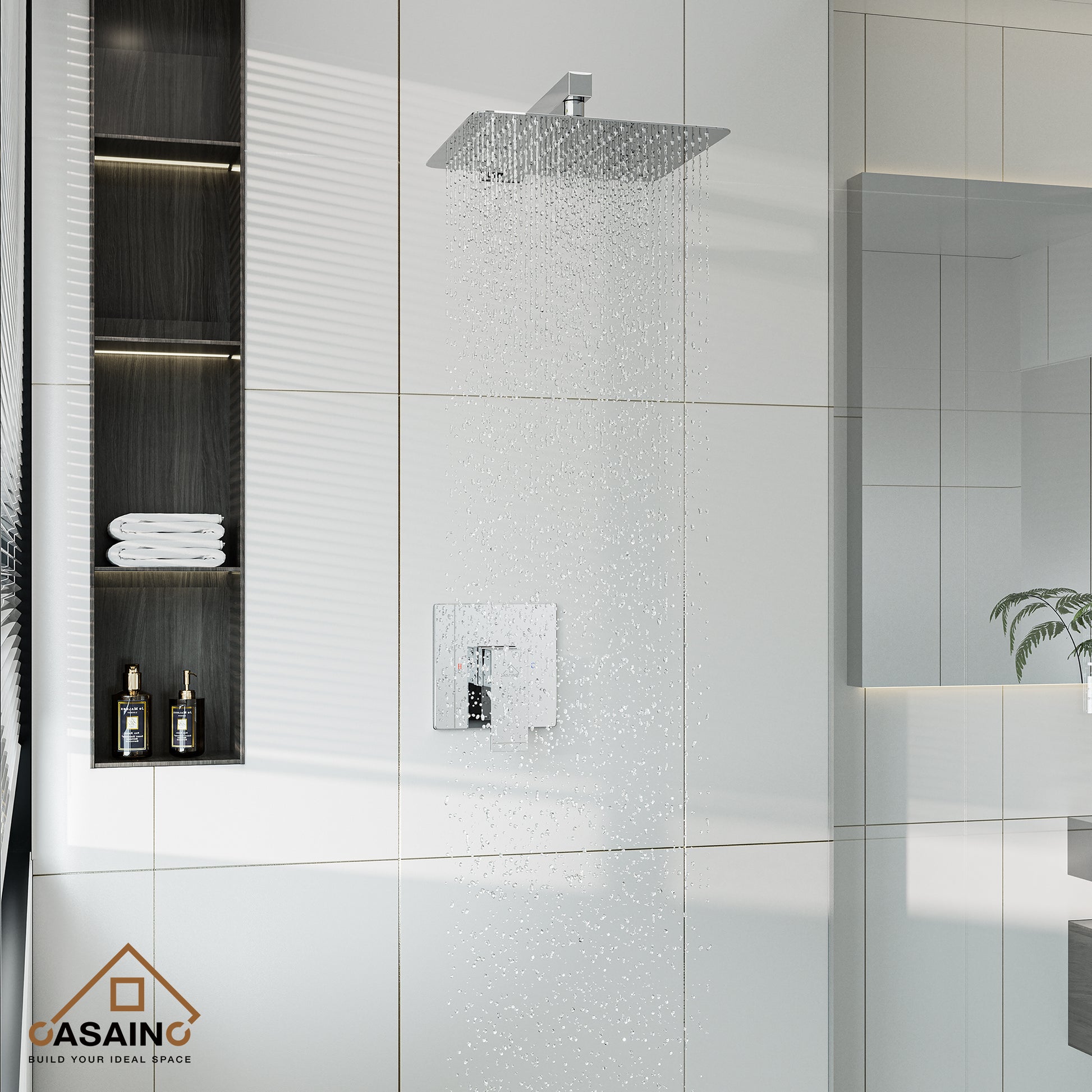 Rainfall Shower System 10" Wall Mount Single Function Showerhead