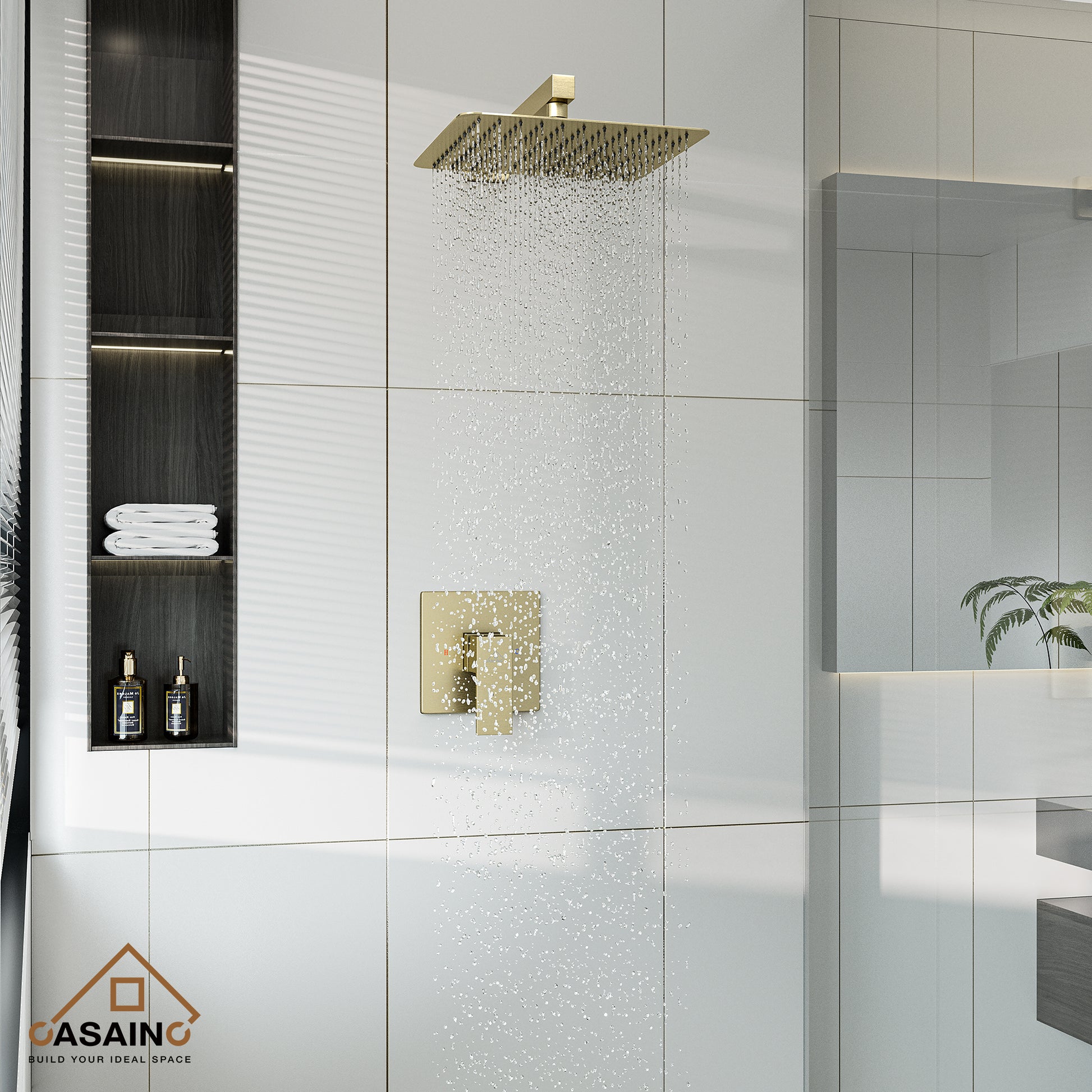 Rainfall Shower System 10" Wall Mount Single Function Showerhead