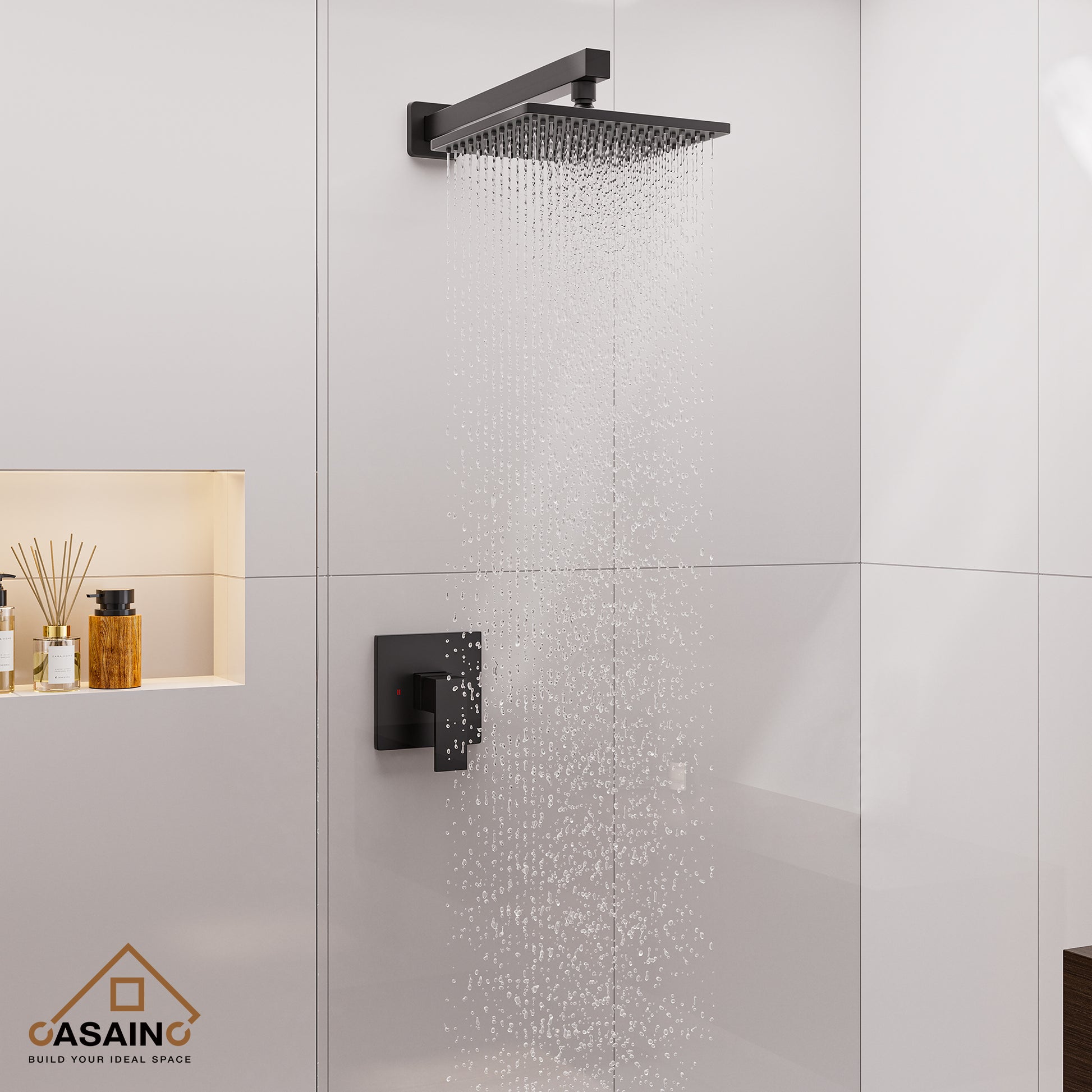 9" Wall Mount Rain Shower Head System Single Faucet (Valve Included)
