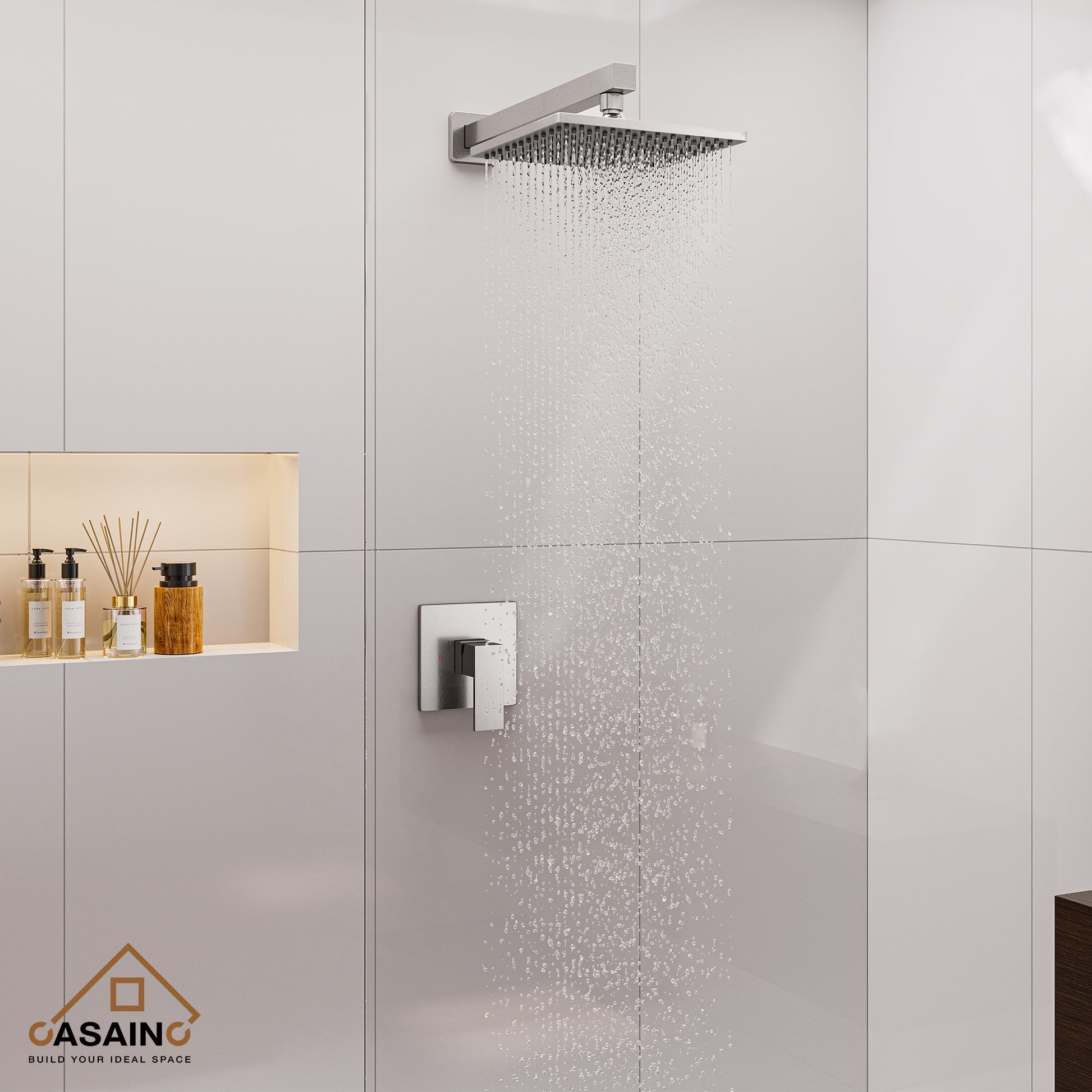 9" Wall Mount Rain Shower Head System Single Faucet (Valve Included)