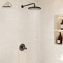 10" Round Shower Faucet in Matte Black with Pressure Balanced Valve