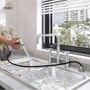 2-Handle Bridge Kitchen Faucet with Pull-Out Side Sprayer in Matte Black/Brushed Nickel/Brushed Gold