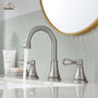 Casainc 8" Brass Bathroom Sink Faucet 3 Hole Gold Bathroom Faucet  2 Handle Gold Faucet for Bathroom Sink with Pop-up Drain Assembly Widespread Vanity Faucets