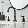 Casainc 8" Brass Bathroom Sink Faucet 3 Hole Gold Bathroom Faucet  2 Handle Gold Faucet for Bathroom Sink with Pop-up Drain Assembly Widespread Vanity Faucets