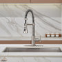  Pull-Down Sprayer Kitchen Faucet with 360° Swivel, Three Functions for Effortless Cooking and Cleaning