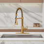  Pull-Down Sprayer Kitchen Faucet with 360° Swivel, Three Functions for Effortless Cooking and Cleaning