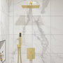 10" Square Brass Shower System with Handheld Shower and Pressure Balance Valve
