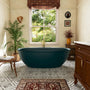 63"/67" Solid Surface Freestanding Matte Bathtub with Rim Towel Slot