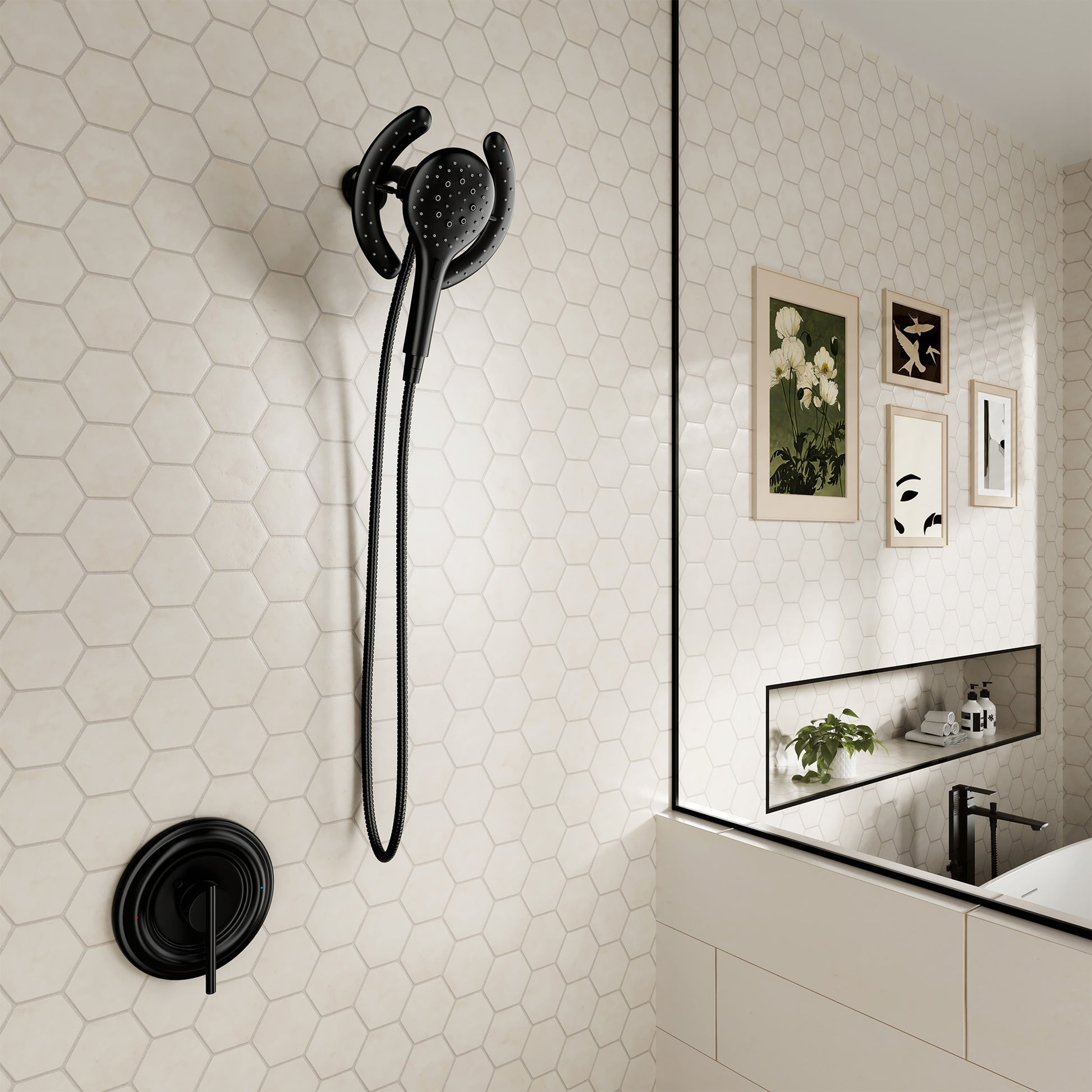 7-inch Magnetic Shower Kit with 3-Function Handheld Shower