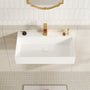 30"/42" Solid Surface Sink Wall Mount Stone Resin Bathroom Sink
