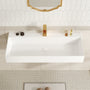 30"/42" Solid Surface Sink Wall Mount Stone Resin Bathroom Sink