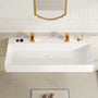 48" Wall Mounted Solid Surface Sink with 2 Faucet Holes