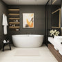 71" Minimalist Massage Freestanding Bathtub with LED Mood Light & Ergonomic Deep Soak