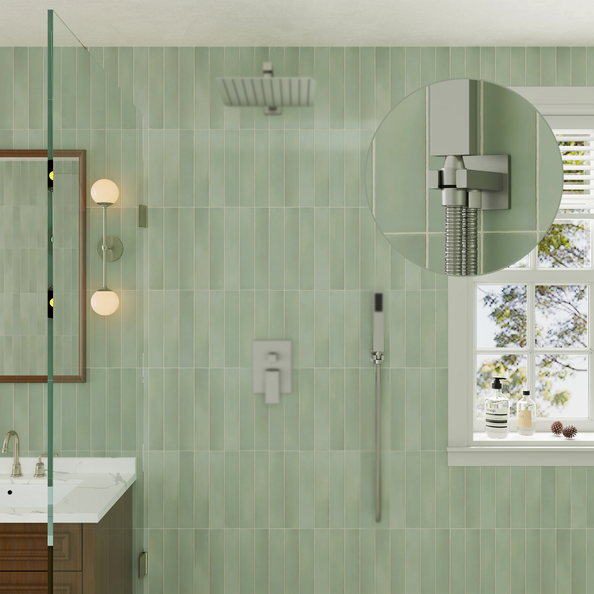 Brass Handheld Shower Holder Fixed Wall Mount Bracket