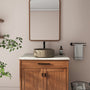17in Bathroom Concrete Round Vessel Sink with Drainer in Black Earth / Mottled Bluish Grey / Taupe Clay