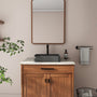 19in Bathroom Concrete Rectangular Vessel Sink with Drainer in Black Earth / Blue Ashes / Taupe Clay