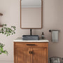19in Bathroom Concrete Rectangular Vessel Sink with Drainer in Black Earth / Blue Ashes / Taupe Clay