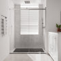 60"x76" Frameless Shower Door with Cushioned Single Slide, SGCC-Certified Tempered Shower Glass Door in Matte Black/Chrome/Brushed Nickel/Brushed Gold