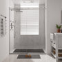 60"x76" Frameless Laminated Layer Glass Shower Door with Cushioned Single Slide Enclosure in Chrome/Brushed Gold
