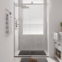 48"x76" Frameless Laminated Layer Glass Shower Door with Cushioned Single Slide Enclosure in Brushed Nickel/Chrome/Matte Black/Brushed Gold