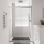 48"x76" Frameless Shower Door with Cushioned Single Slide, SGCC-Certified Tempered Shower Glass Door in Matte Black/Chrome/Brushed Nickel/Brushed Gold