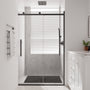 48"x76" Frameless Shower Door with Cushioned Single Slide, SGCC-Certified Tempered Shower Glass Door in Matte Black/Chrome/Brushed Nickel/Brushed Gold