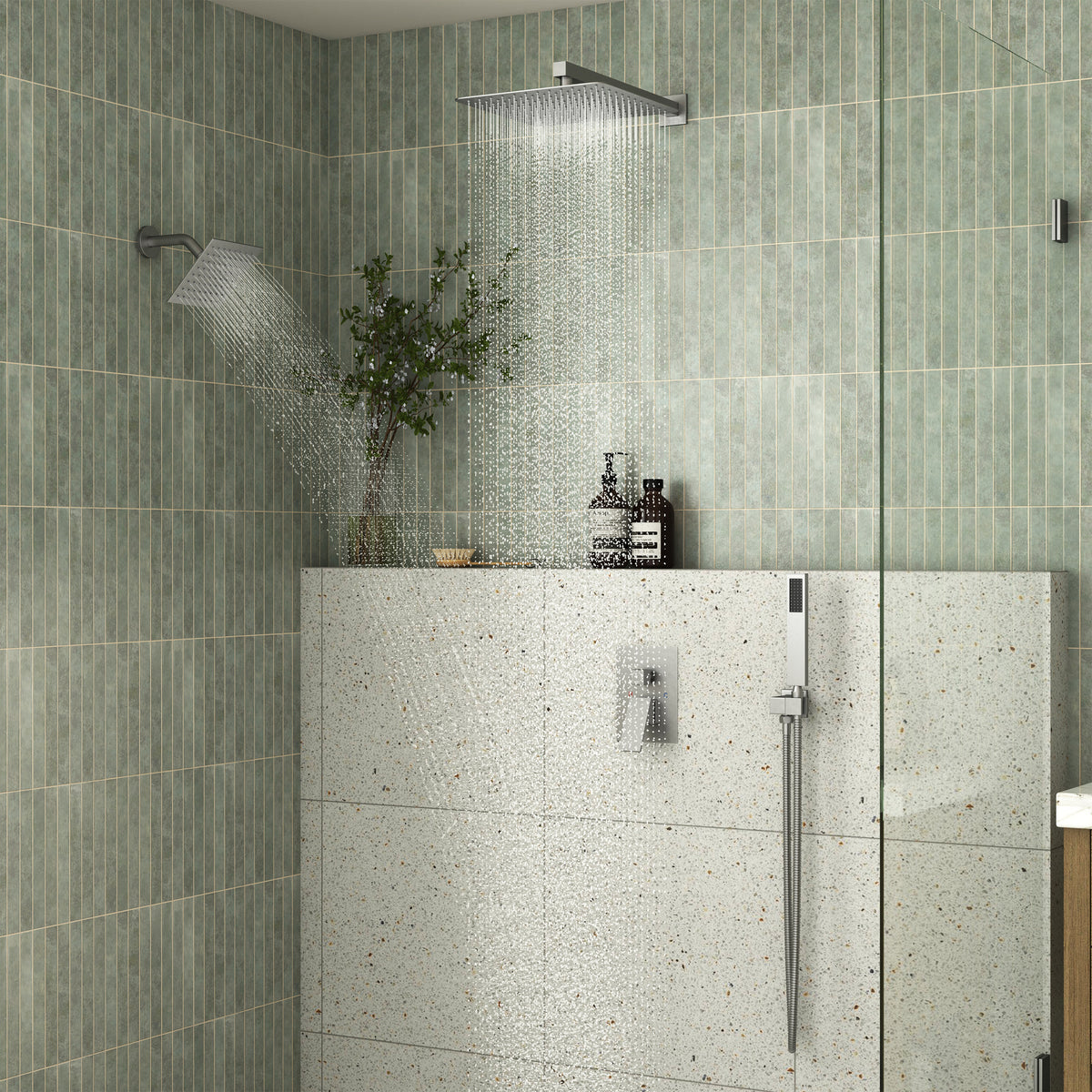 12" Dual Shower System with 3-Function & 6 Position Settings