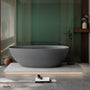 67" Solid Surface Freestanding Bathtub in (Matte Black& Grey)