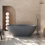 65" Solid Surface Freestanding Bathtub in (Matte Black& Grey)