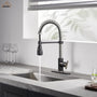 Pull-Down Sprayer Single Handle Kitchen Faucet 360° Swivel, Three Functions for Effortless Cooking and Cleaning