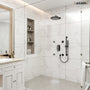 12-inch Wall-Mounted Body Jet Shower System with Slide Bar & Digital Display