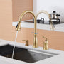 3-Spray Patterns 1.8 GPM Single Handle Pull Down Sprayer Kitchen Faucet with Soap Dispenser
