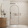 34"x78" Tempered Glass Shower Screen with Integrated Curved Frame